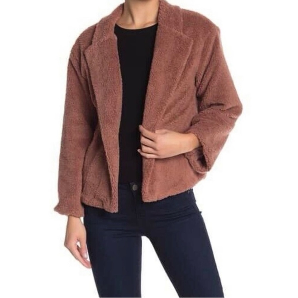 14th & Union Teddy Coat in Dusty Rose